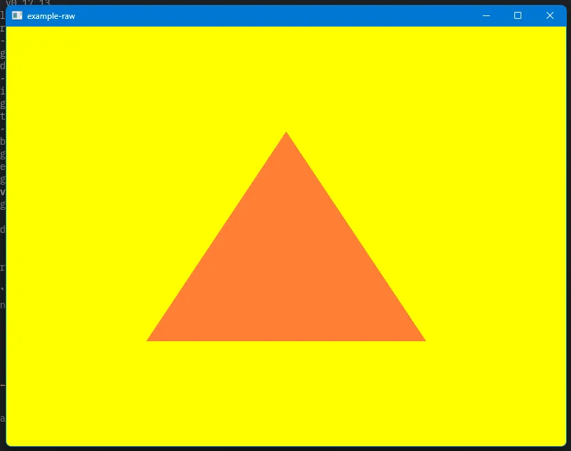 三角形が描画されたウィンドウのスクリーンショット